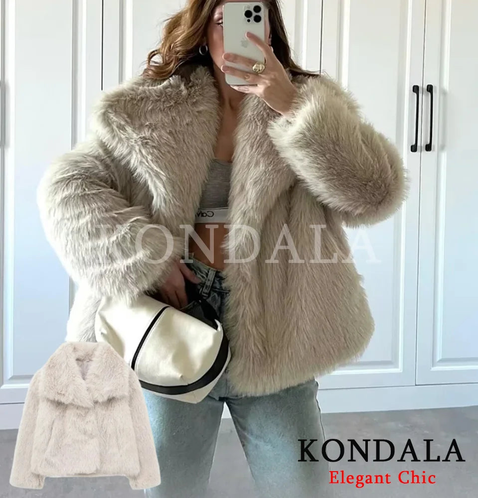 מעיל “קורל” – מעיל פרווה חום עמוק בסגנון High Street יוקרתי