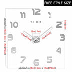 שעון קיר 3D מודרני בהדבקה עצמית