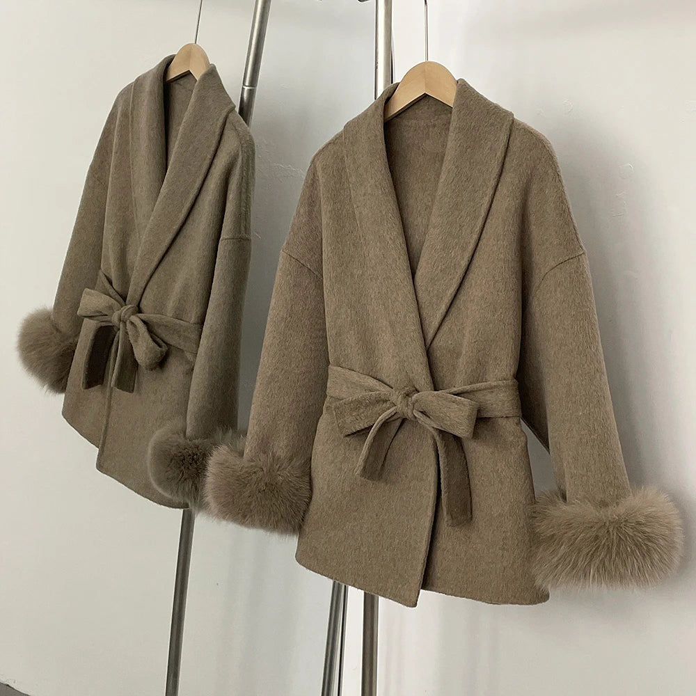 ויקטוריה - מעיל צמר שועל יוקרתי לאישה