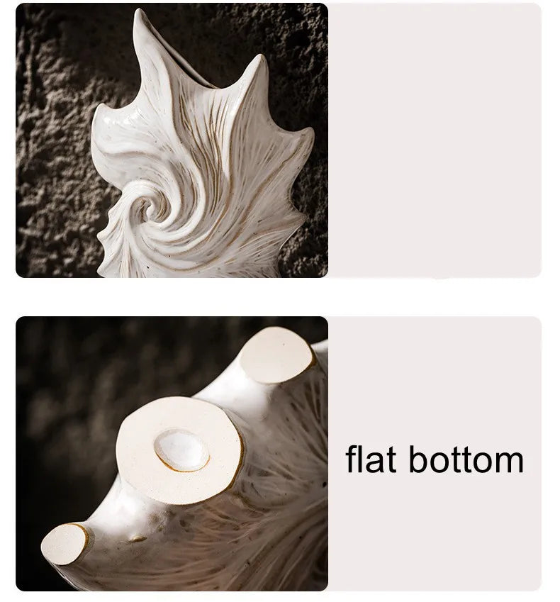 אגרטל קונכייה "גלי" מקרמיקה בעיצוב מודרני