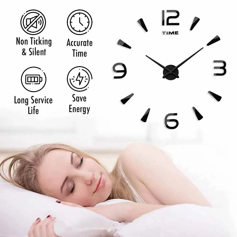 שעון קיר 3D מודרני בהדבקה עצמית