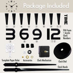 שעון קיר 3D מודרני בהדבקה עצמית