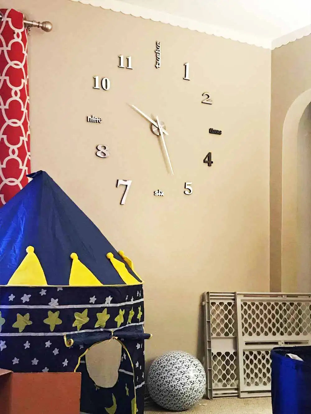 שעון קיר 3D מודרני בהדבקה עצמית