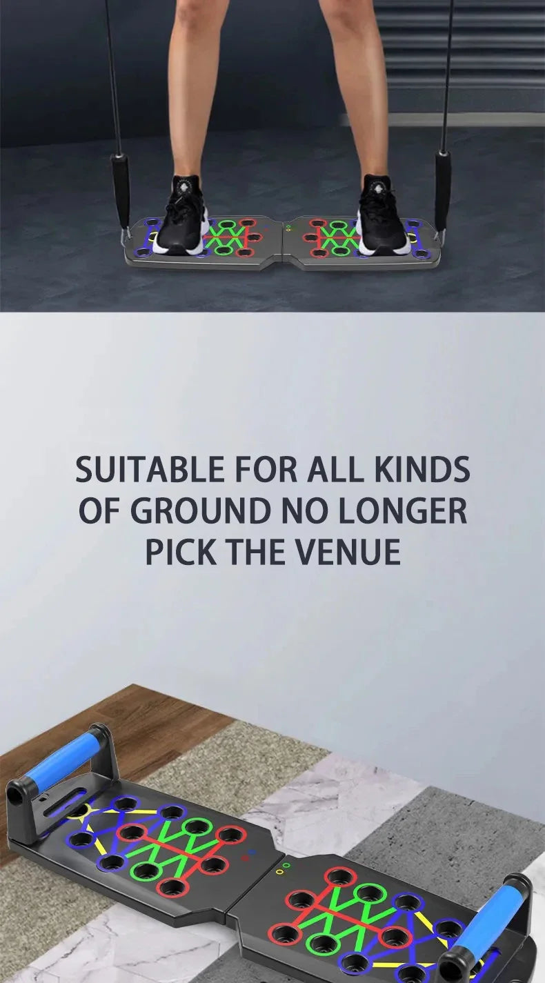 לוח שכיבות סמיכה צבעוני – מערכת אימון עליון מלאה