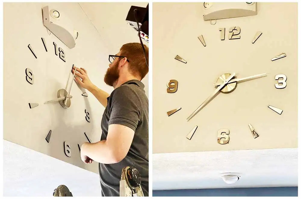 שעון קיר 3D מודרני בהדבקה עצמית